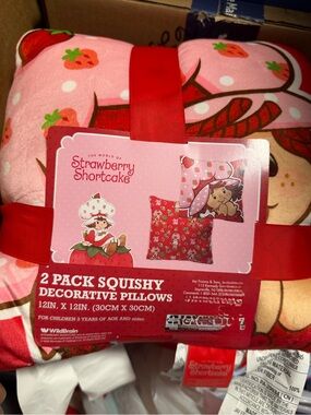 Strawberry Shortcake Pink Decorative Squishy Pillow - 2 Pack
